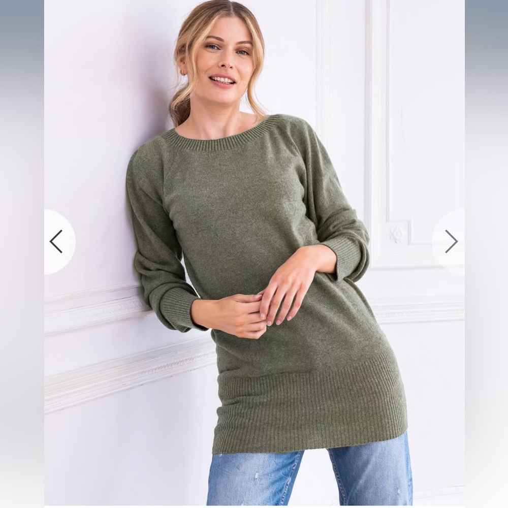 Celtic & Co Supersoft Slouch Sweater. Moss.